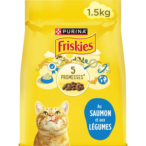 Friskies Croquettes au Saumon et aux Légumes - 1.5 KG - Chat Adulte