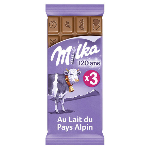Milka Chocolat Au Lait Du Pays Alpin 3x100g