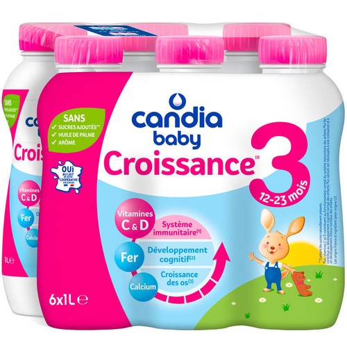 Candia Baby Lait de Croissance 12 mois à 23 mois 6x1L