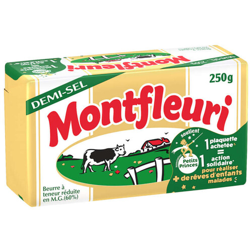 Montfleuri beurre demi-sel allégé 60%mg plaquette 250g