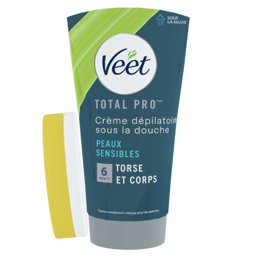 Veet Men Crème dépilatoire douche Homme peaux sensibles 150ml