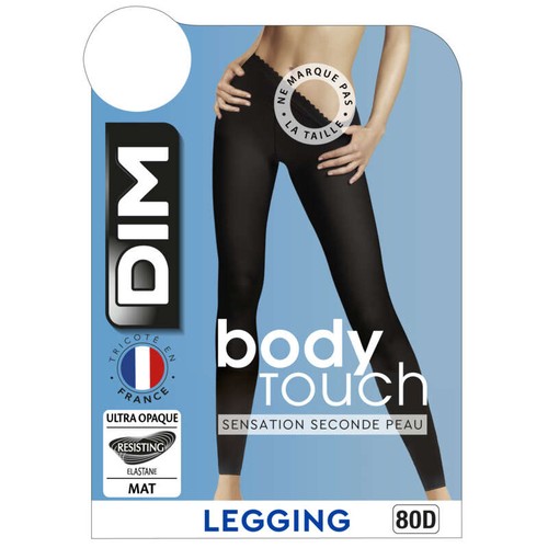 DIM Legging Ceinture Veloutée, Noir, Body Touch 3/4