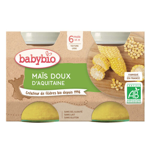 Babybio Pot Mais Doux d'Aquitaine 2X130g
