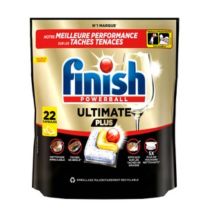Finish Ultimate plus Capsules Lave-vaisselle Citron x22