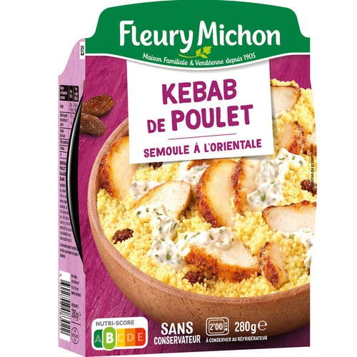 Fleury Michon Kebab de poulet et semoule à l'orientale, soit 280g