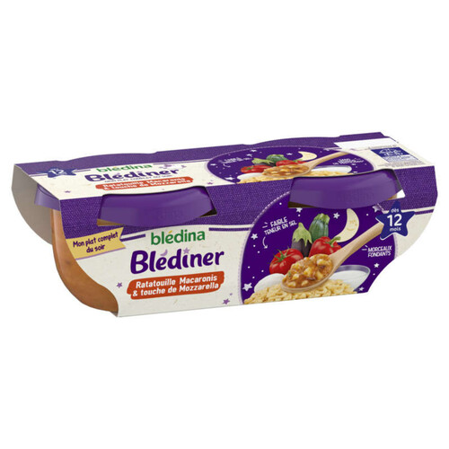 Blédina Blediner Bols Ratatouille Petits Macaroni Lait Une Touche De Mozzarella Dès 12 Mois 2x200g