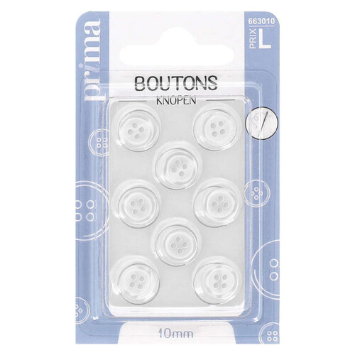 La Brosse Et Dupont Boutons Blanc 10mm