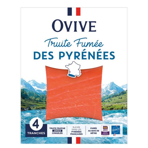 Ovive Truite Fumée Pyrénées 4 Tranches 120g