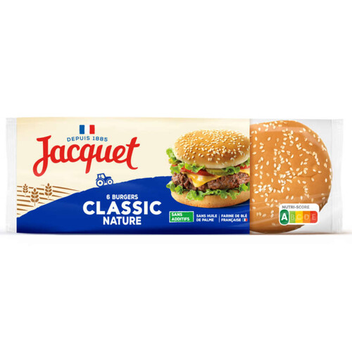 Jacquet Classic burger nature sans additif x6 350g