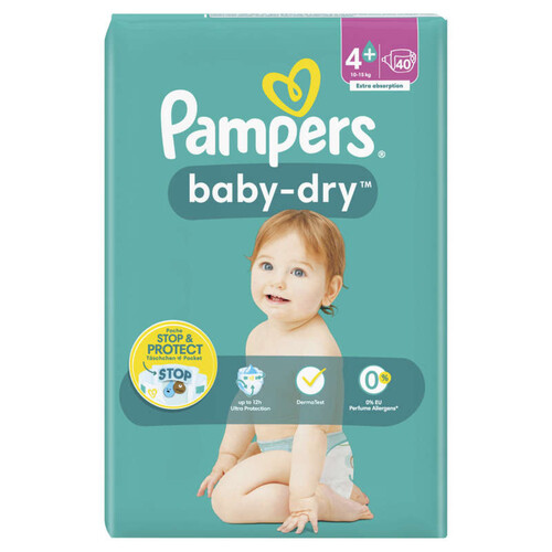Pampers Baby-Dry Taille 4+ Pack de 40 Couches