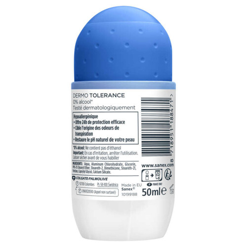 Sanex Déodorant Bille Dermo Tolérance Anti-Transpirant 50ml