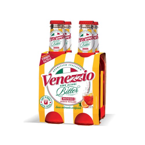 Venezzio Bitter Rosso Apéritif pétillant sans alcool 4x20cl