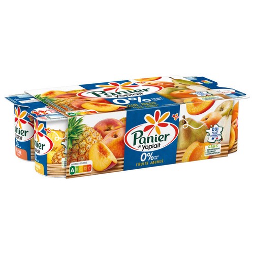 Panier De Yoplait 0% Mg Fruits Jaunes 8x125g