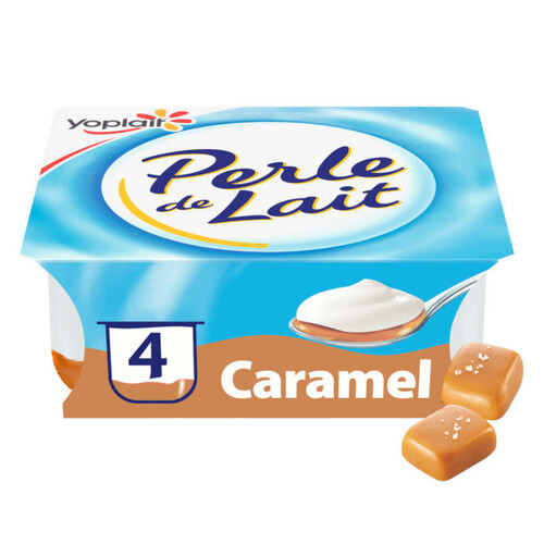 Yoplait perle de lait sur lit de caramel yaourt pots 4x125g