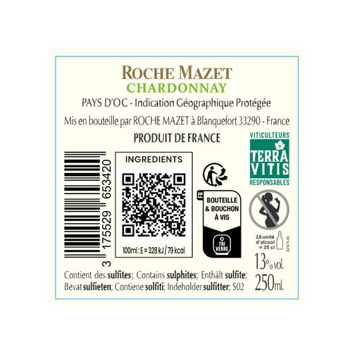 Roche Mazet chardonnay igp pays d'Oc 25cl