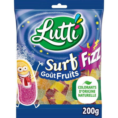 Lutti Bonbons Surffizz Goûts Fruits 200g