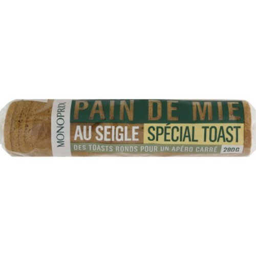 Monoprix pain de mie seigle spécial toast 280g