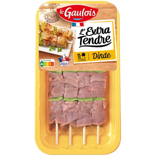 Le Gaulois l’Extra tendre brochettes de dinde x4 - 380g