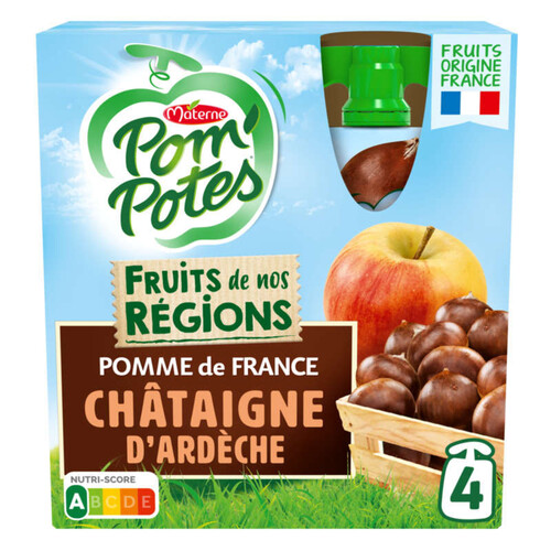 Pom'potes gourdes goût Pomme Châtaigne 4x90g