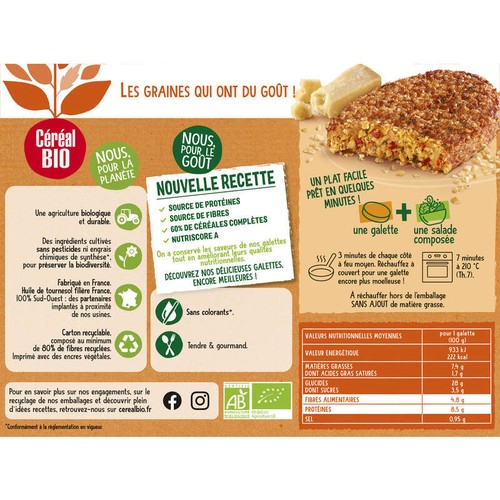Céréal Bio Galette Tomate Parmesan 200g