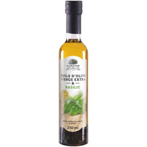 A l'Olivier Huile d'Olive Vierge Extra & Basilic 25cl