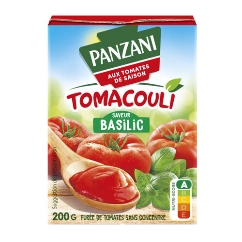 Panzani Tomacouli Purée de tomates fraîches au basilic 200g