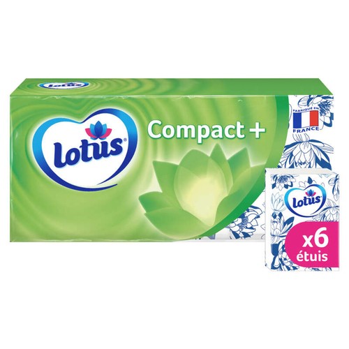 Lotus Mouchoirs Compact+ 3en1 x6 Etuis