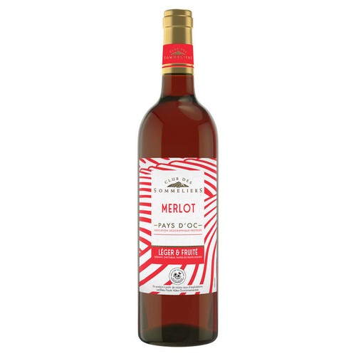 Club Des Sommeliers Merlot - Pays d'Oc - Vin rouge - 75cl