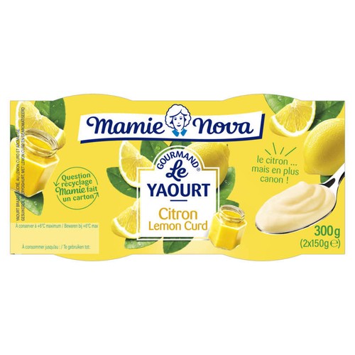 Mamie Nova Yaourt au citron, lemon curd 2x150G