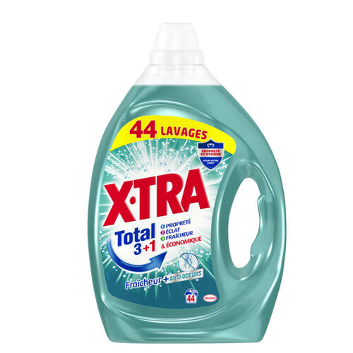 Xtra Total + Lessive Liquide Concentrée 44 Lavages 2,2l
