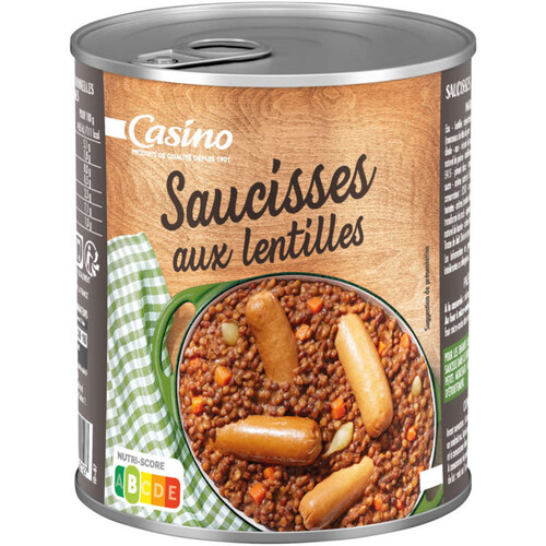 Casino Saucisses aux lentilles - 840g