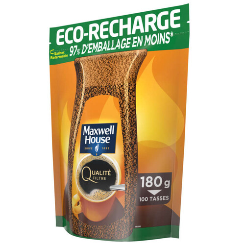 Maxwell House Qualité Filtre Café soluble éco-recharge 180g