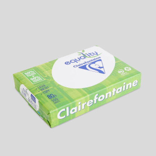 Clairefontaine Ramette De Papier, Blanc, A4, 80Gr/M², 50% De Fibres Recyclées Et 50% De Fibres Certifiées Pefc