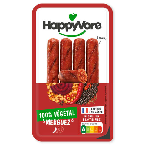 Happyvore merguez végétale x4 200g