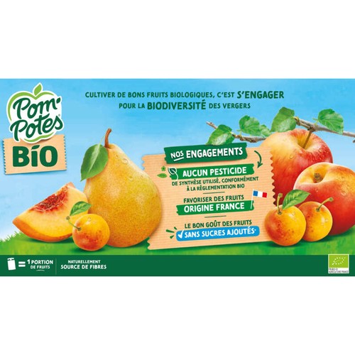 Pom'potes Compote gourdes Bio multivariétés 12x90g