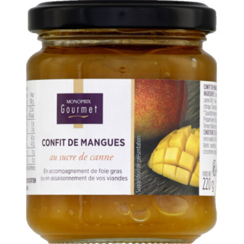 Monoprix Gourmet Confit de mangues au sucre de canne 220g
