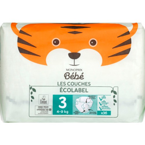 Monoprix Bébé Couches Écolabel Taille 3 x36