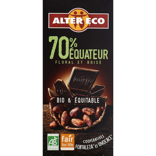 Alter Eco Chocolat noir equateur 70% Bio 100g