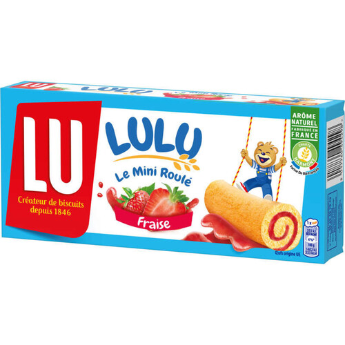 Lu Lulu Le Mini Roulé Gâteaux fourrés à la Fraise 150g