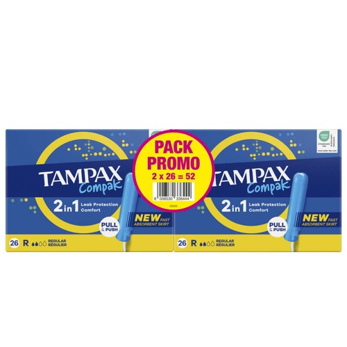 Tampax 2en1 compak régulier tampons avec applicateur x52