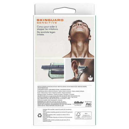 Gillette SkinGuard Sensitive Rasoir Aloe Vera - 3 lames