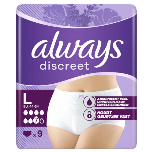 Always Discreet Culottes pour Fuites urinaires Taille L x9