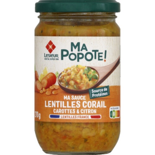 Lesieur Ma Popote! Sauce Lentilles Corail Carottes & Citron 235g