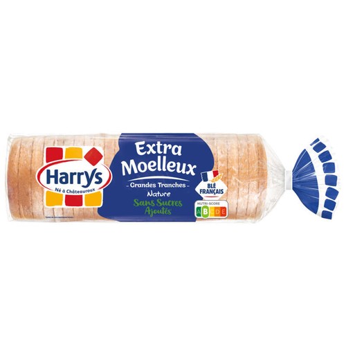 Harrys Pain de mie Extra moelleux Sans sucres ajoutés 750g