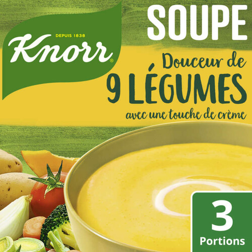 Knorr Soupe Douceur de 9 Légumes Touche de Crème 3 Portions 84g