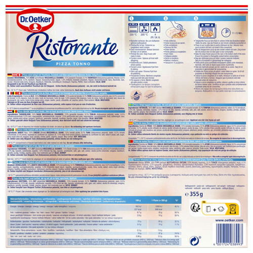 DrOetker Pizza Ristorante Au Thon 355g