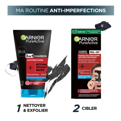 Garnier Pure Active Masque Charbon Peel-Off Anti-Points Noirs 50ml