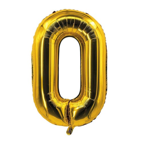 P'Tit Clown Ballon Chiffre 0 Or