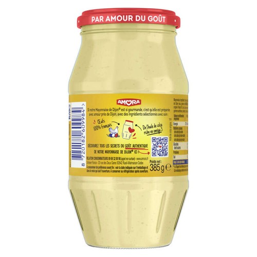 Amora Mayonnaise De Dijon Authentique En Bocal 385g