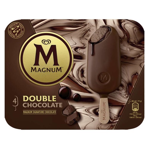 Magnum Glaces Bâtonnets Double Chocolate x4 284g
